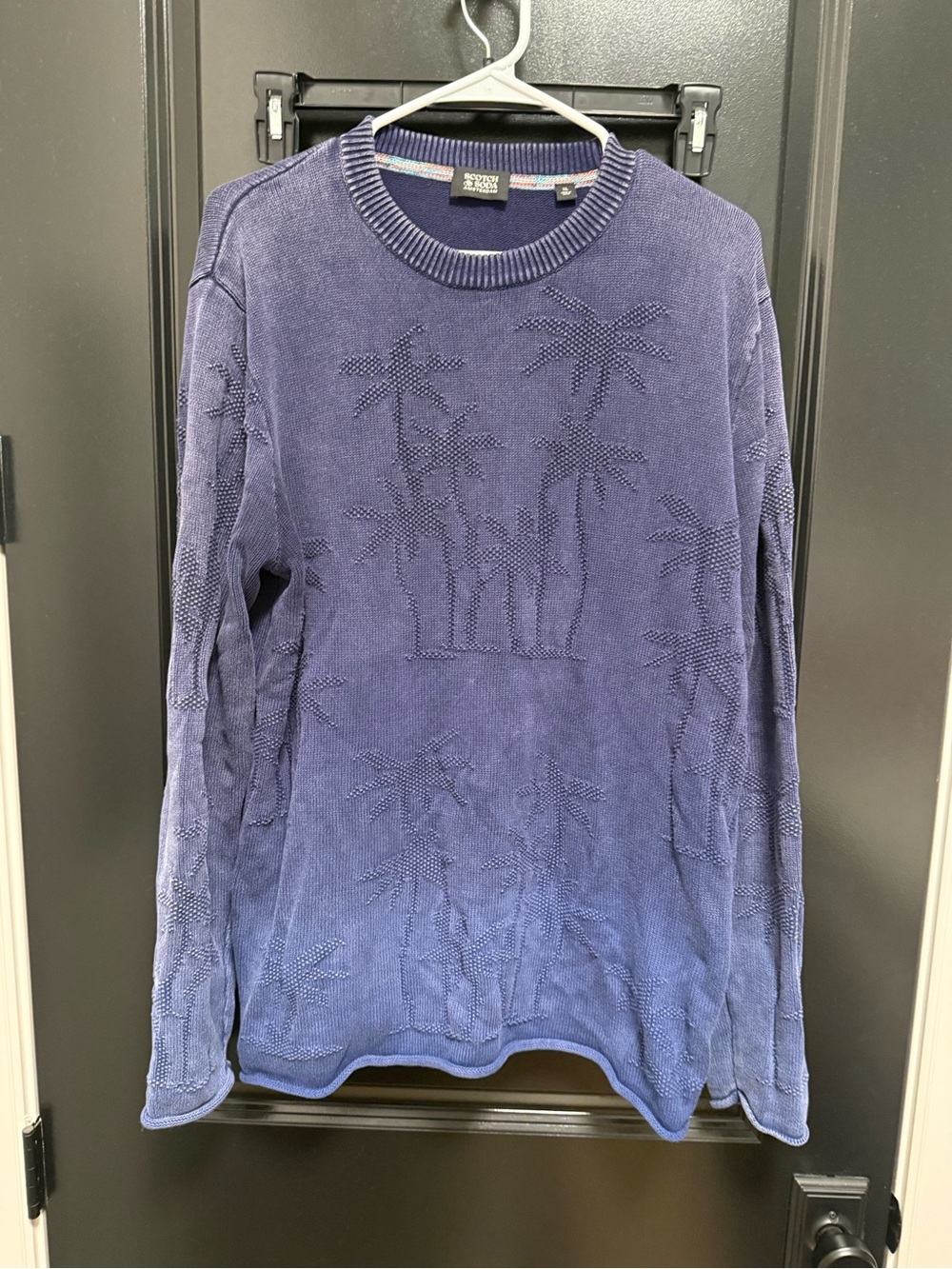 Scotch & Soda Vintage Indigo Palm Tree Knit Sweater